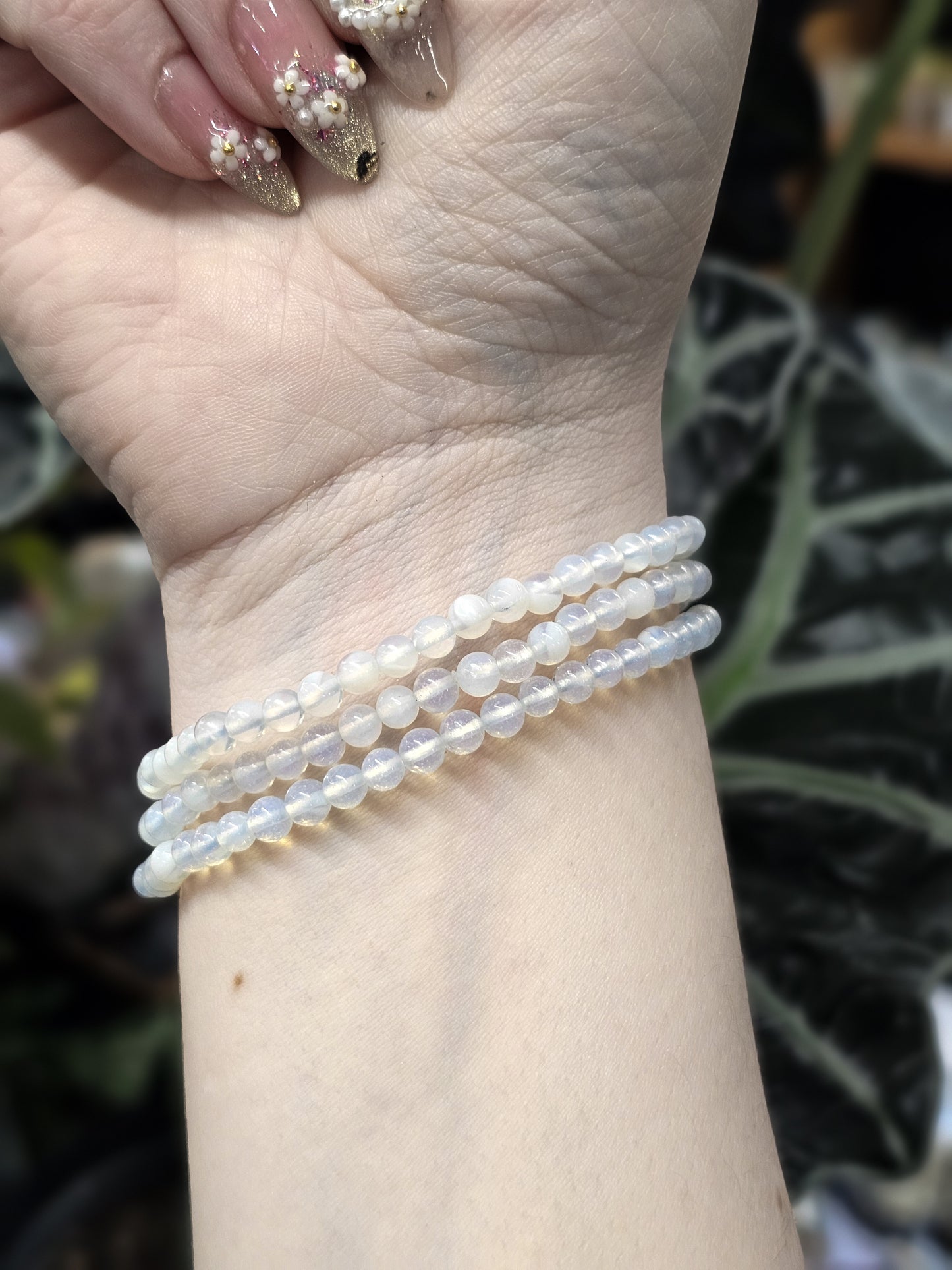 4mm Opalite Bead Bracelet
