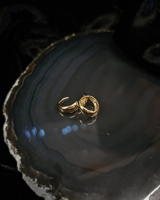 Small Gold Plated Huggie Earrings