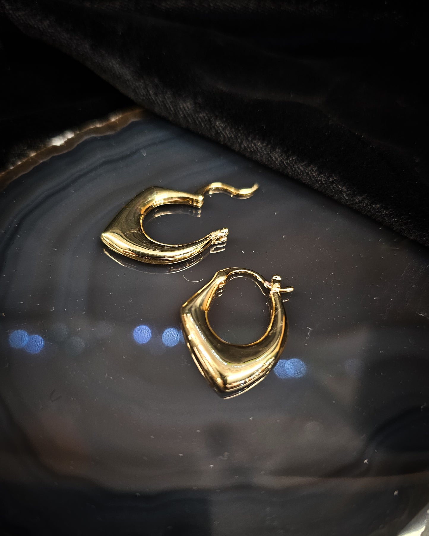 Gold Plated Irregular Huggie Earrings