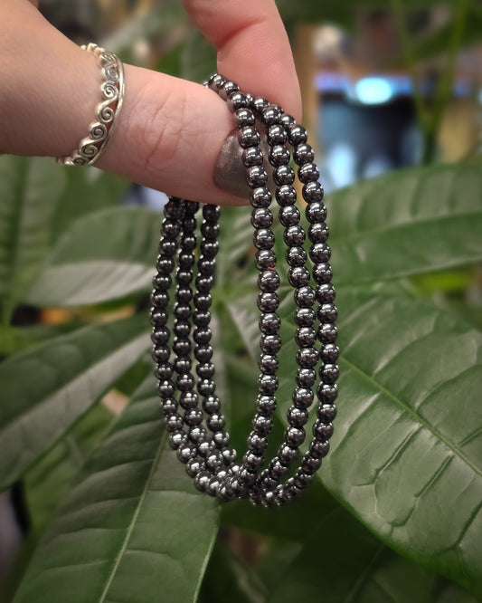 4mm Hematite Bead Bracelet