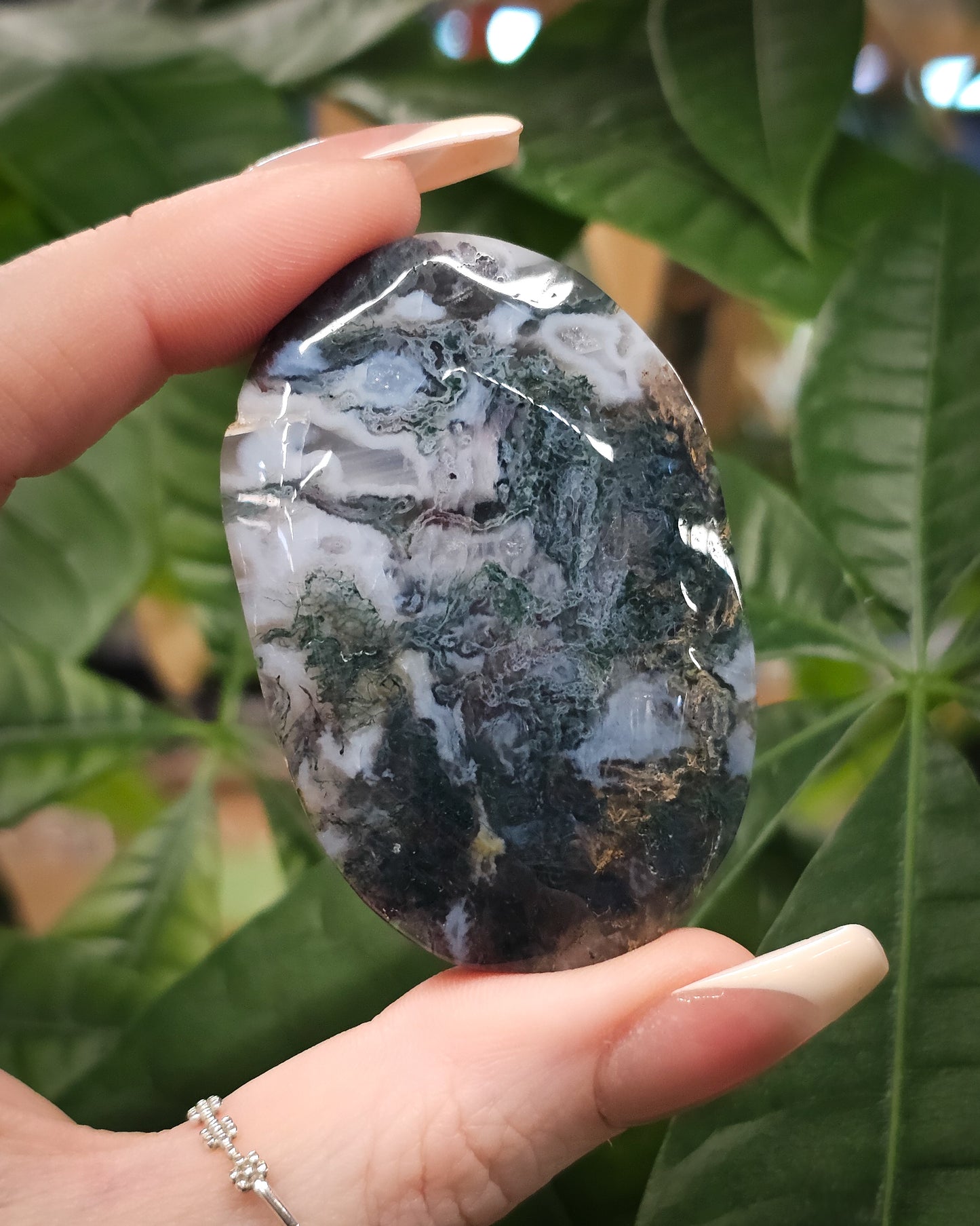 Moss Agate Palm stone #1