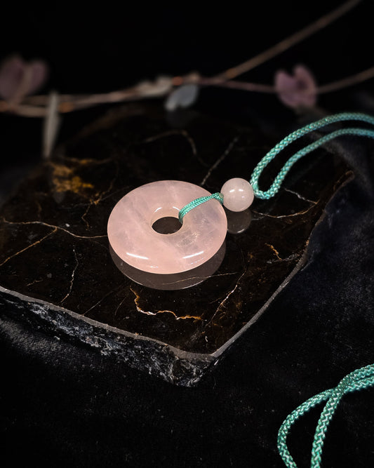 Rose Quartz Pi Stone Necklace
