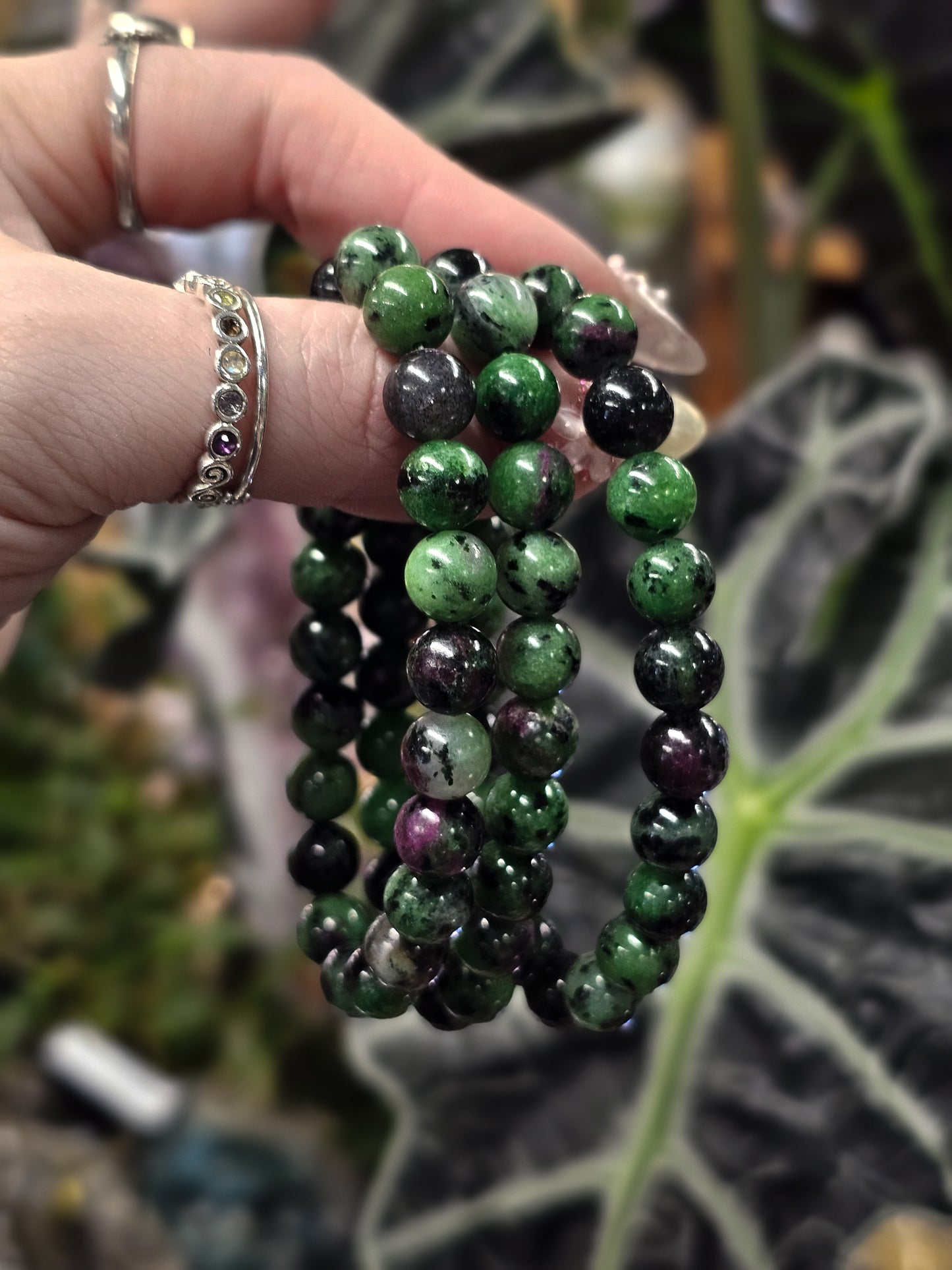 8mm Ruby Zoisite Bead Bracelet
