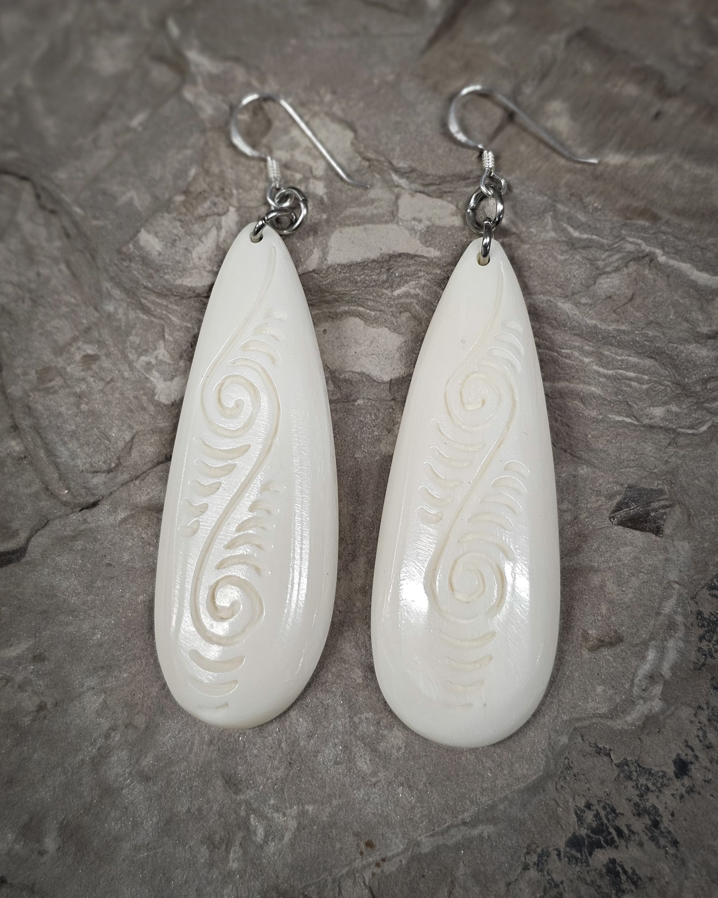 Roimata Bone Carving Earrings