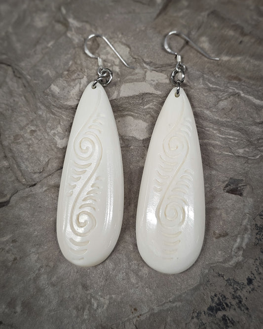 Roimata Bone Carving Earrings
