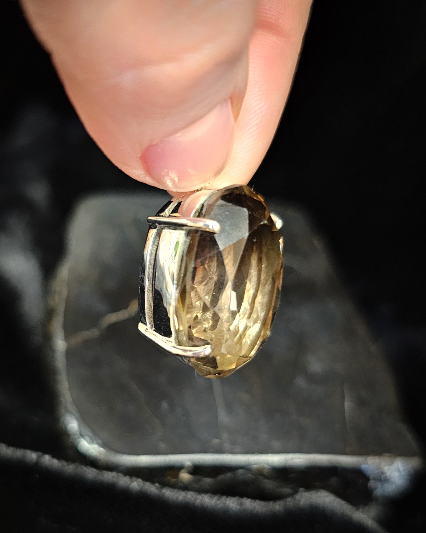 Large Oval Smoky Quartz Pendant