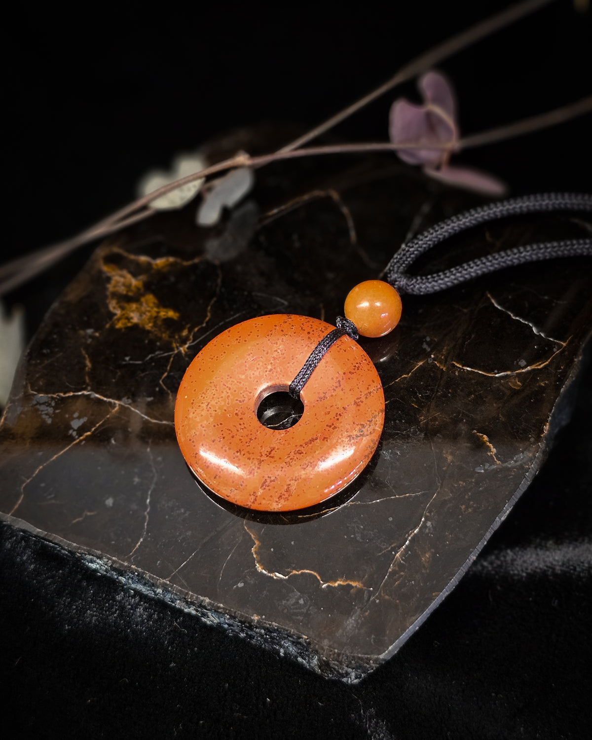 Red Jasper Pi Stone Necklace
