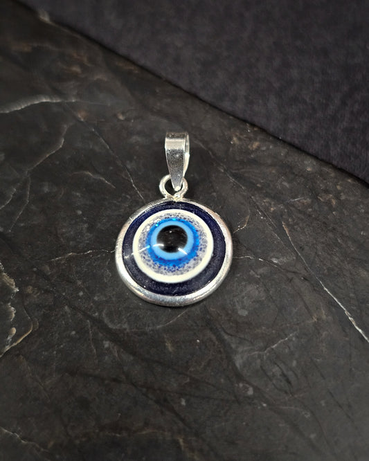 Large Round Evil Eye Pendant