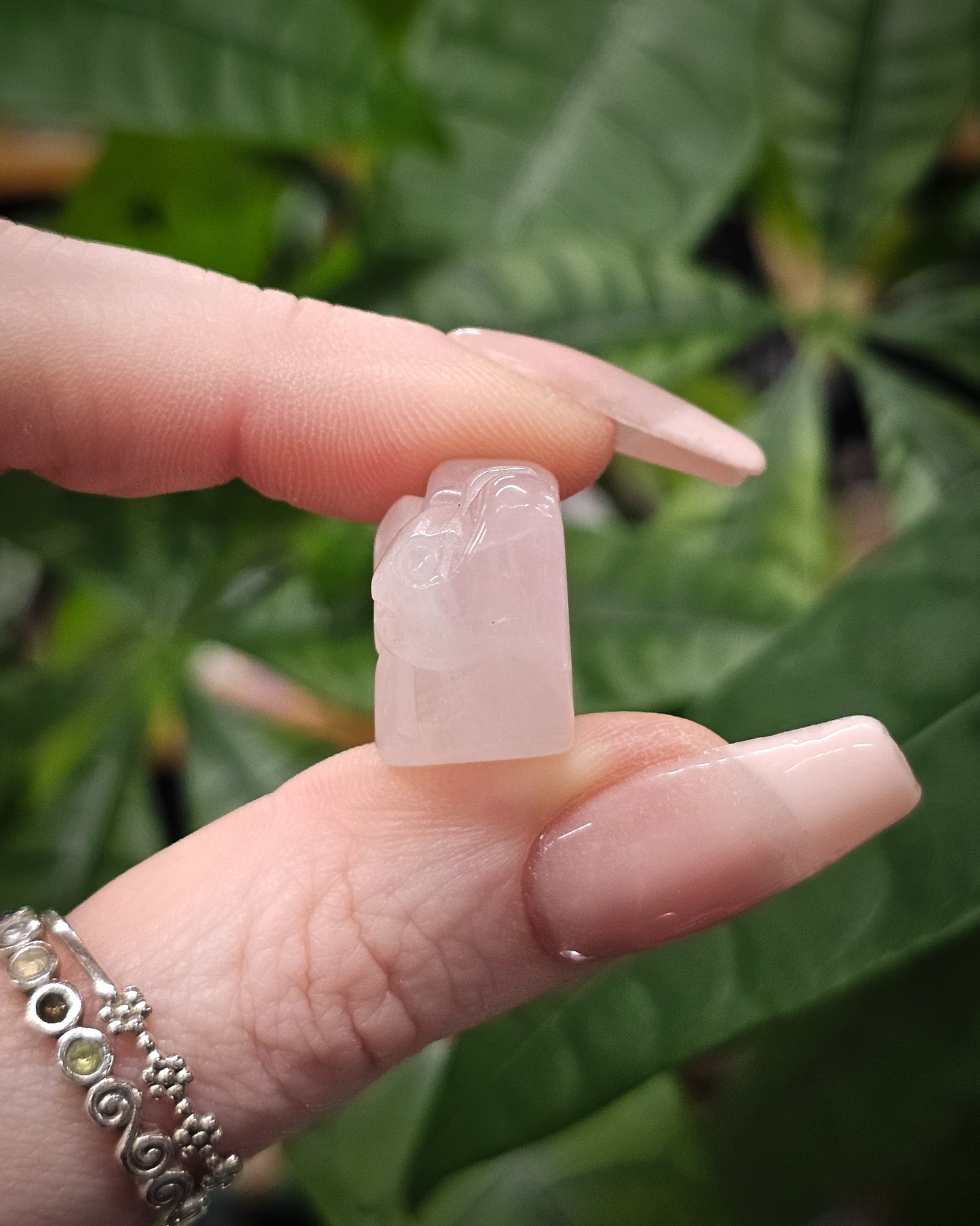 Rose Quartz Snail Carving