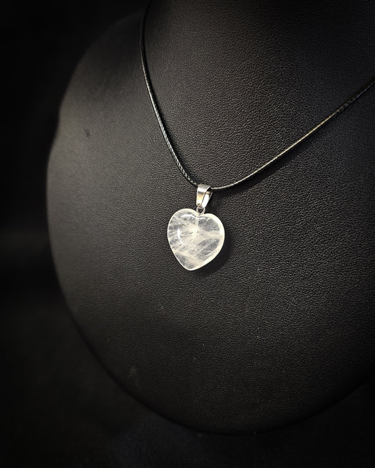 Clear Quartz Heart Pendant