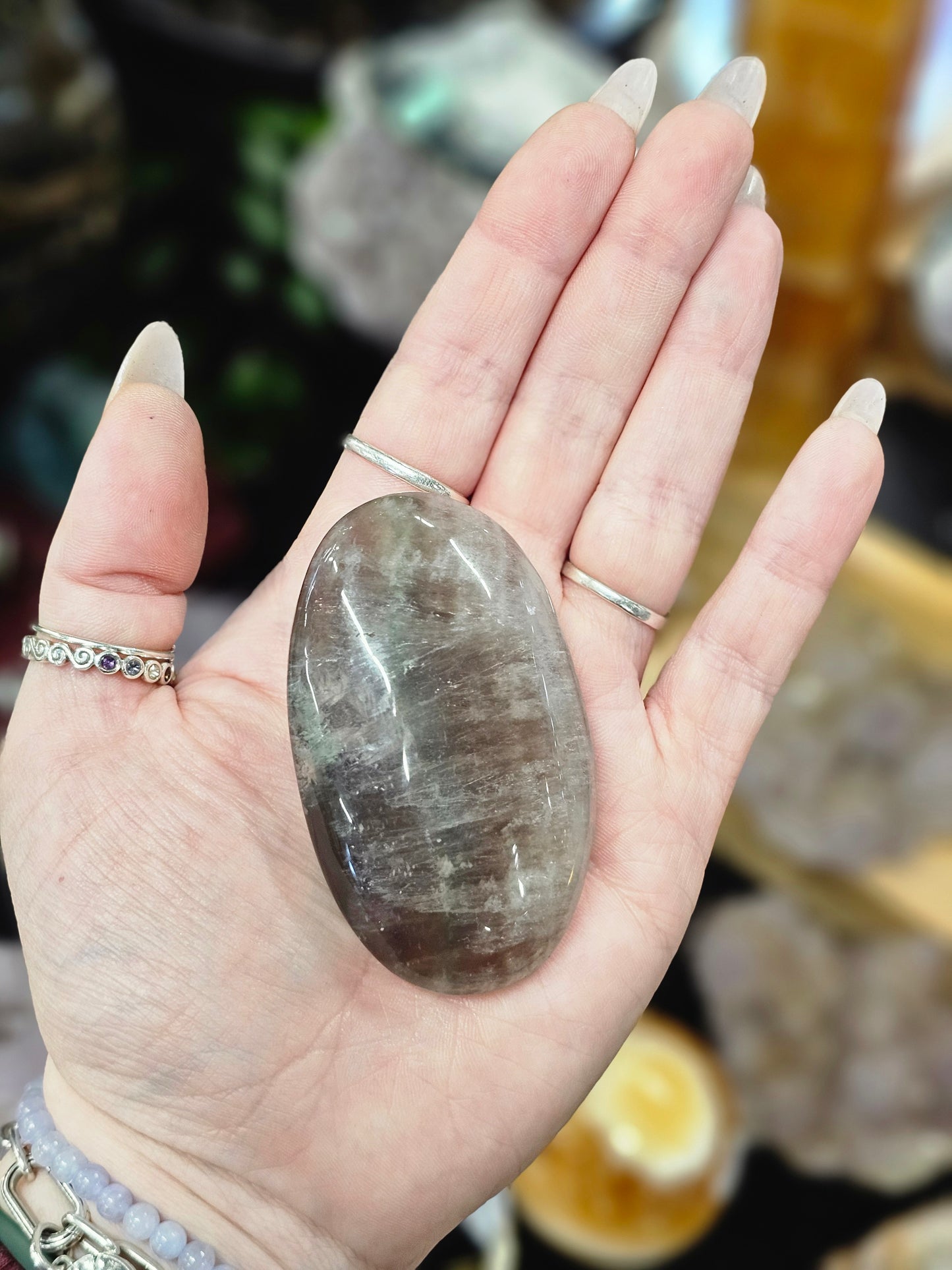 Rainbow Fluorite Palm Stone #2