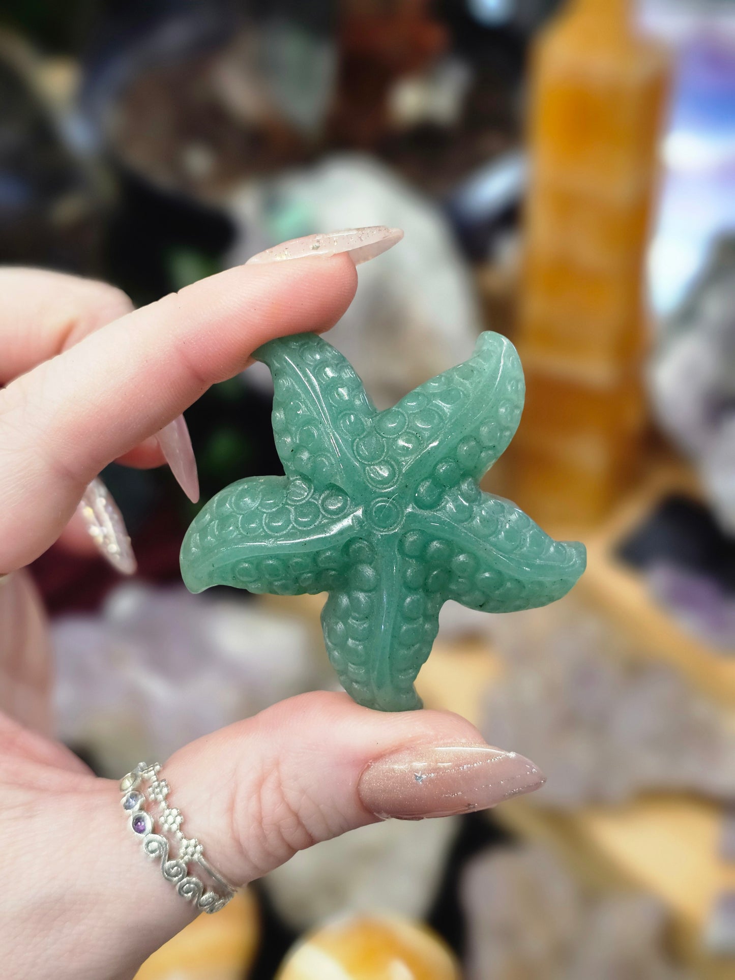 Green Aventurine Starfish Carving