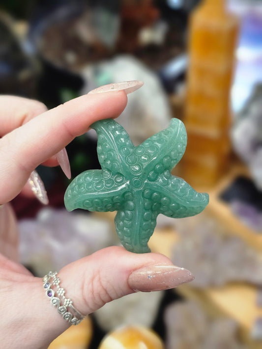 Green Aventurine Starfish Carving