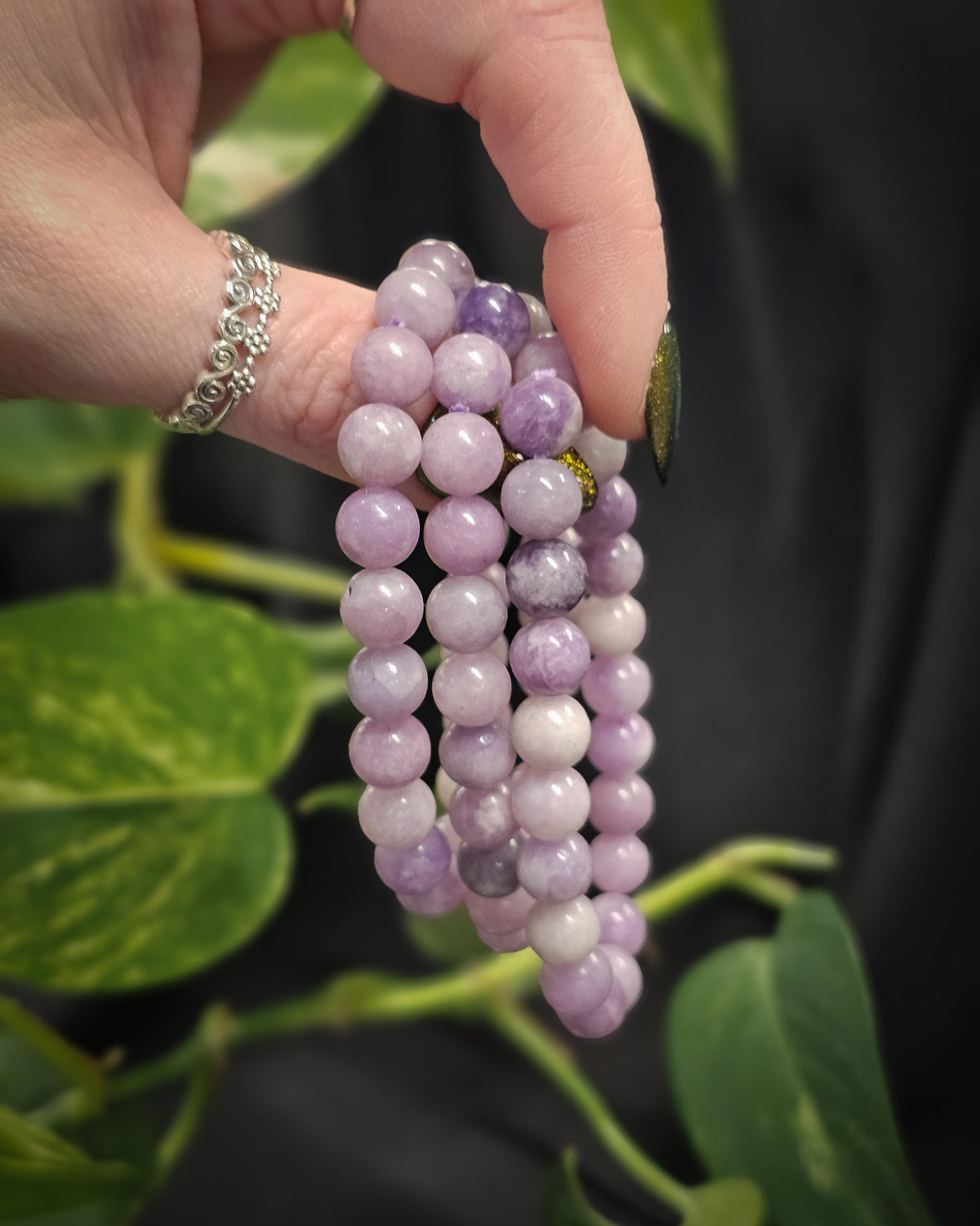 8mm Lepidolite Bead Bracelet