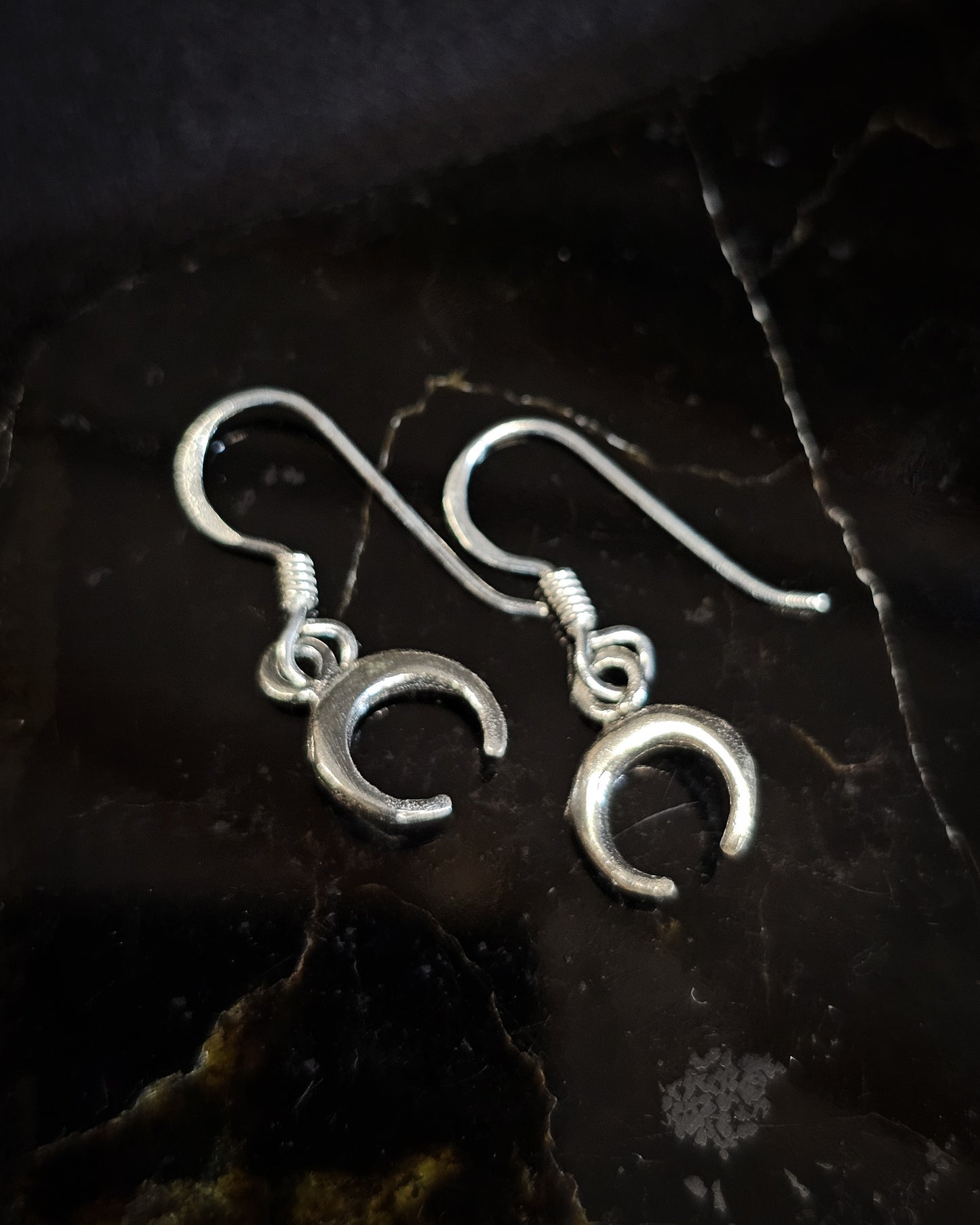 Sterling Silver Crescent Moon Earrings