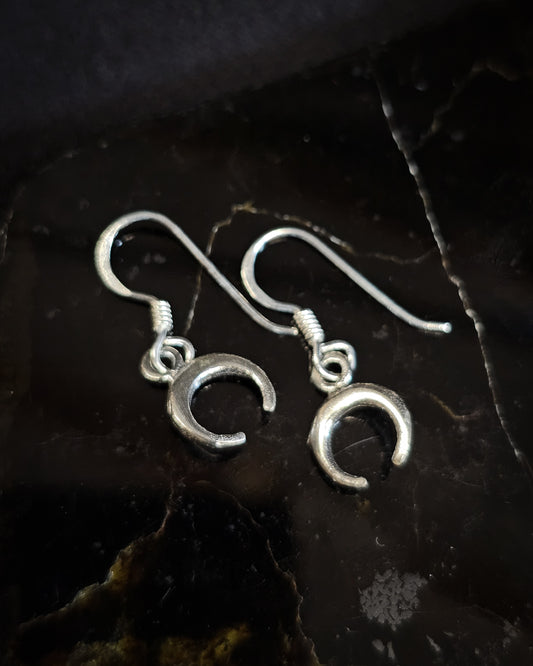 Sterling Silver Crescent Moon Earrings