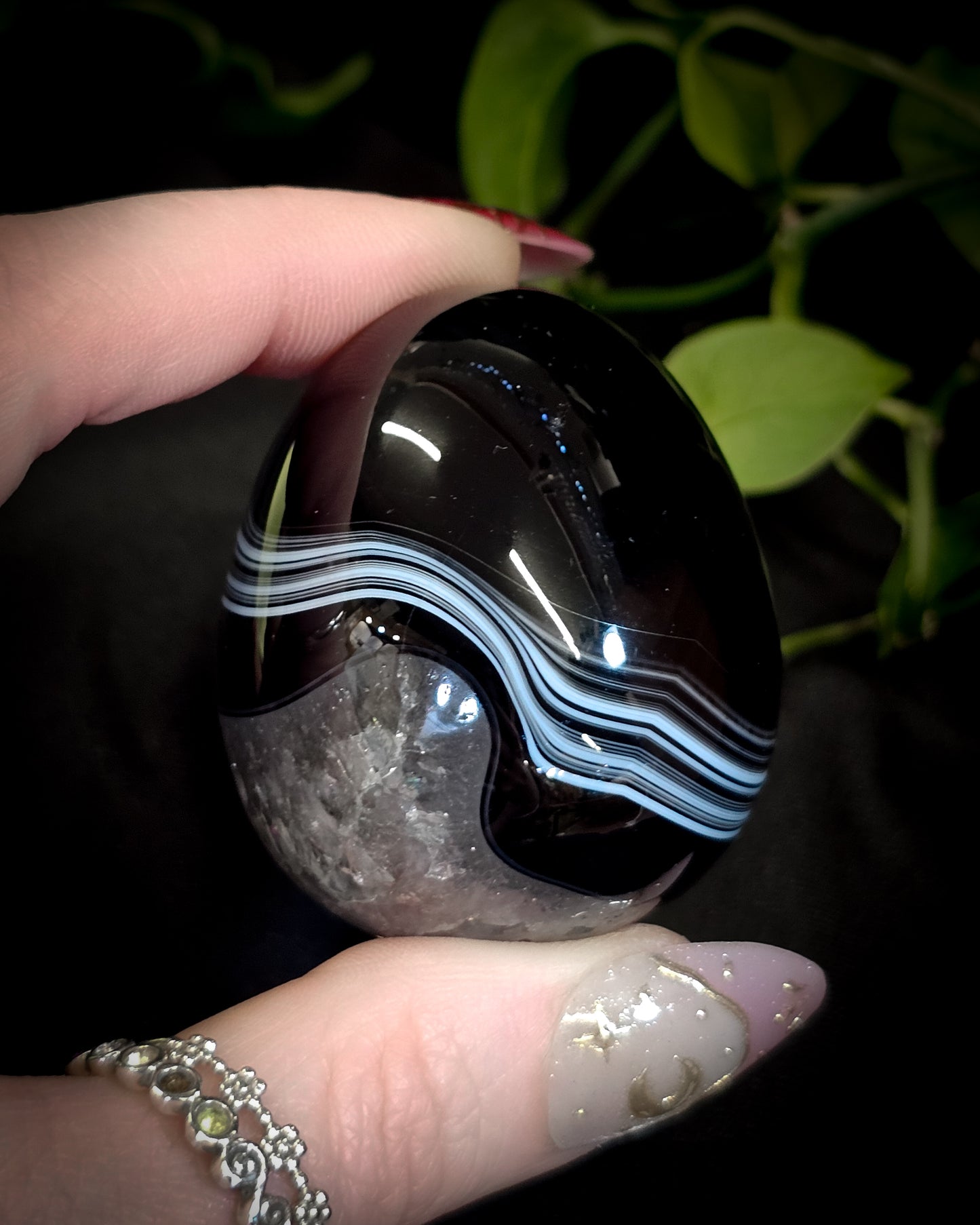Black Banded Agate Egg #1