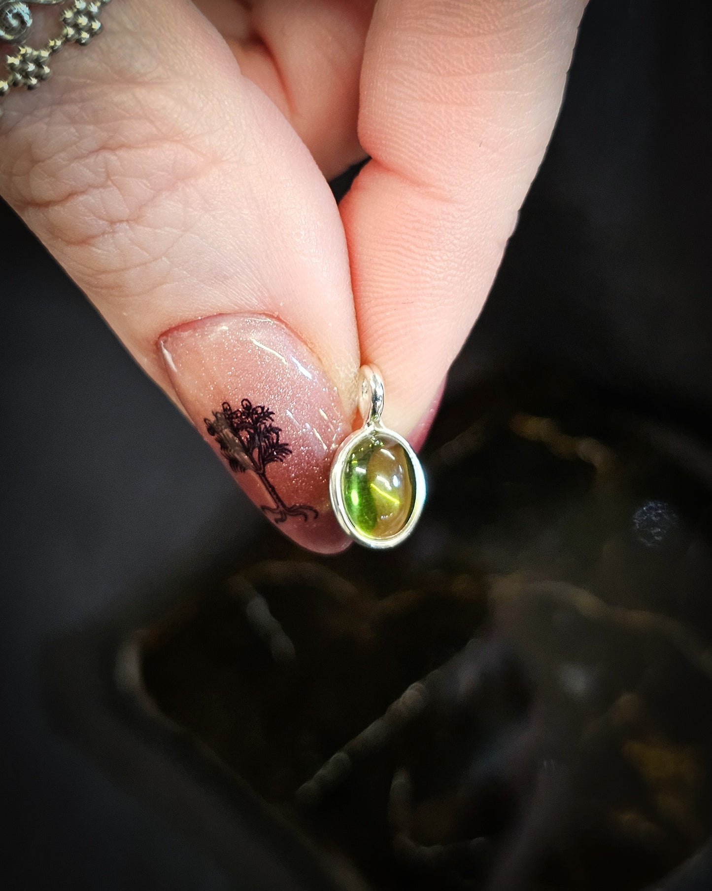 Small Oval Peridot Pendant