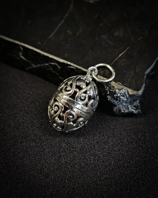 Sterling Silver Filigree Egg Locket #1