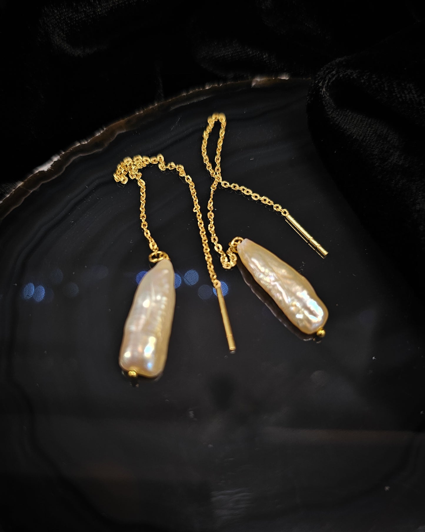 Gold Plated Pearl Drop Earrings