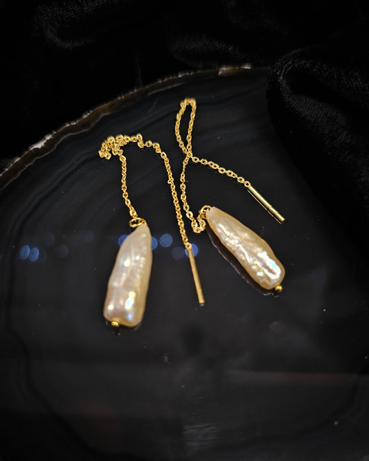 Gold Plated Pearl Drop Earrings