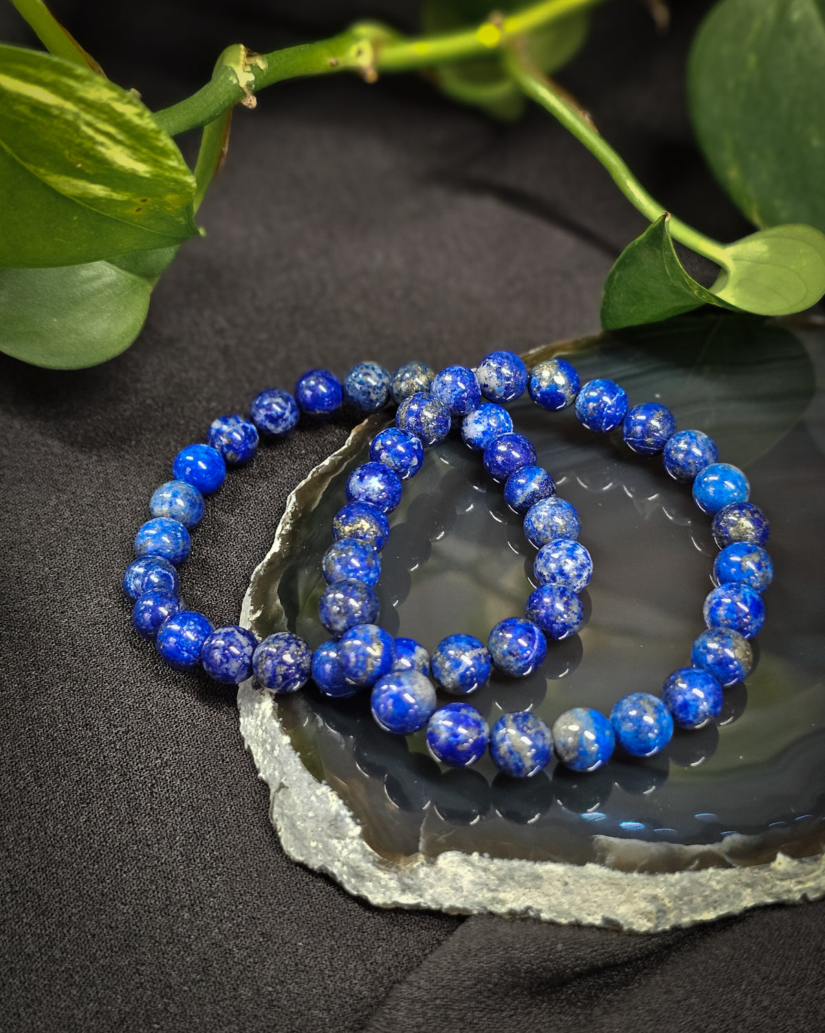 8mm Lapis Lazuli Bead Bracelet