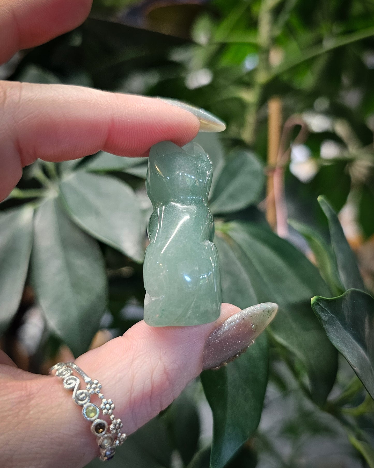 Green Aventurine Cat Carving