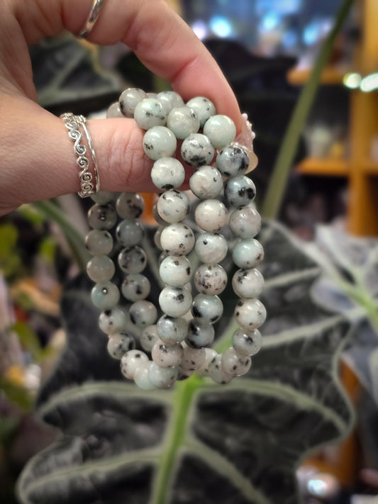 8mm Kiwi Jasper Bead Bracelet