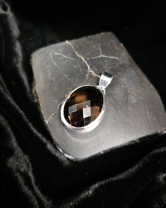 Large Oval Smoky Quartz Pendant