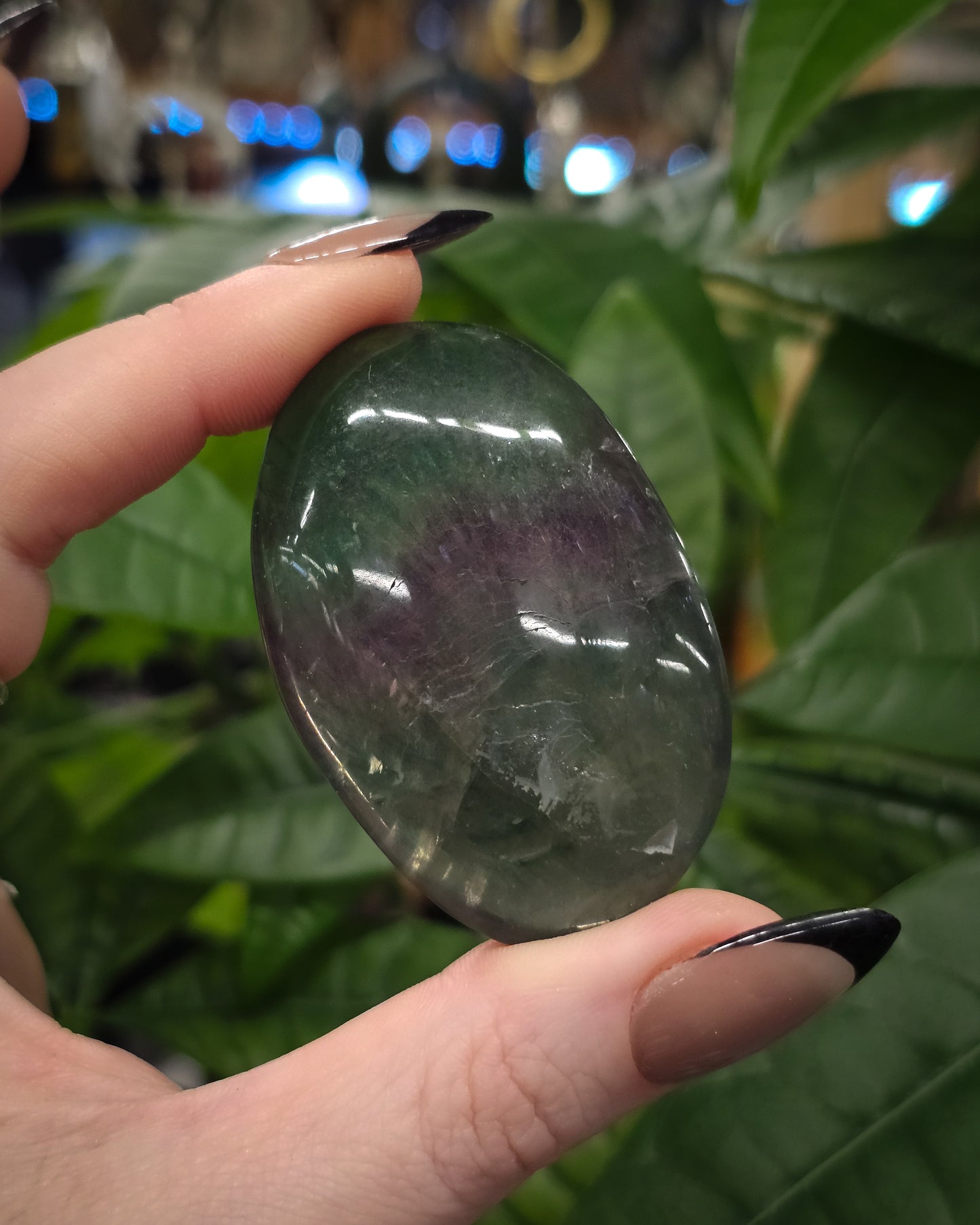 Rainbow Fluorite Palm Stone #1