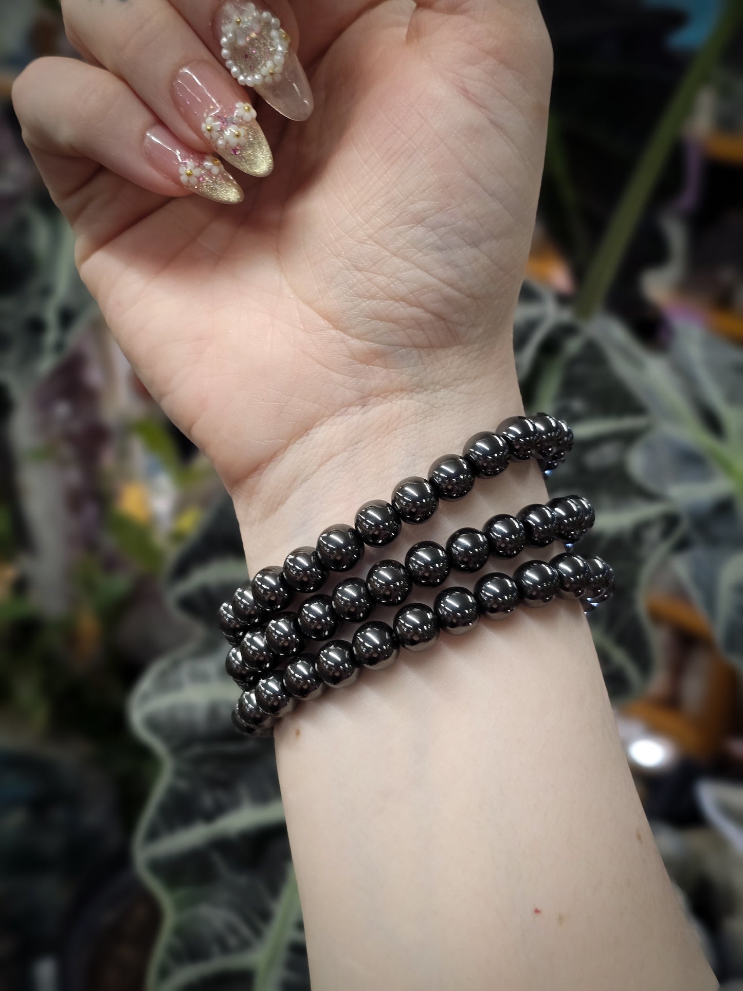 8mm Hematite Bead Bracelet