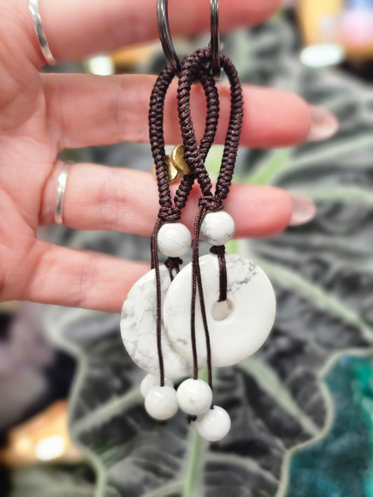 Howlite Pi Stone Keyring
