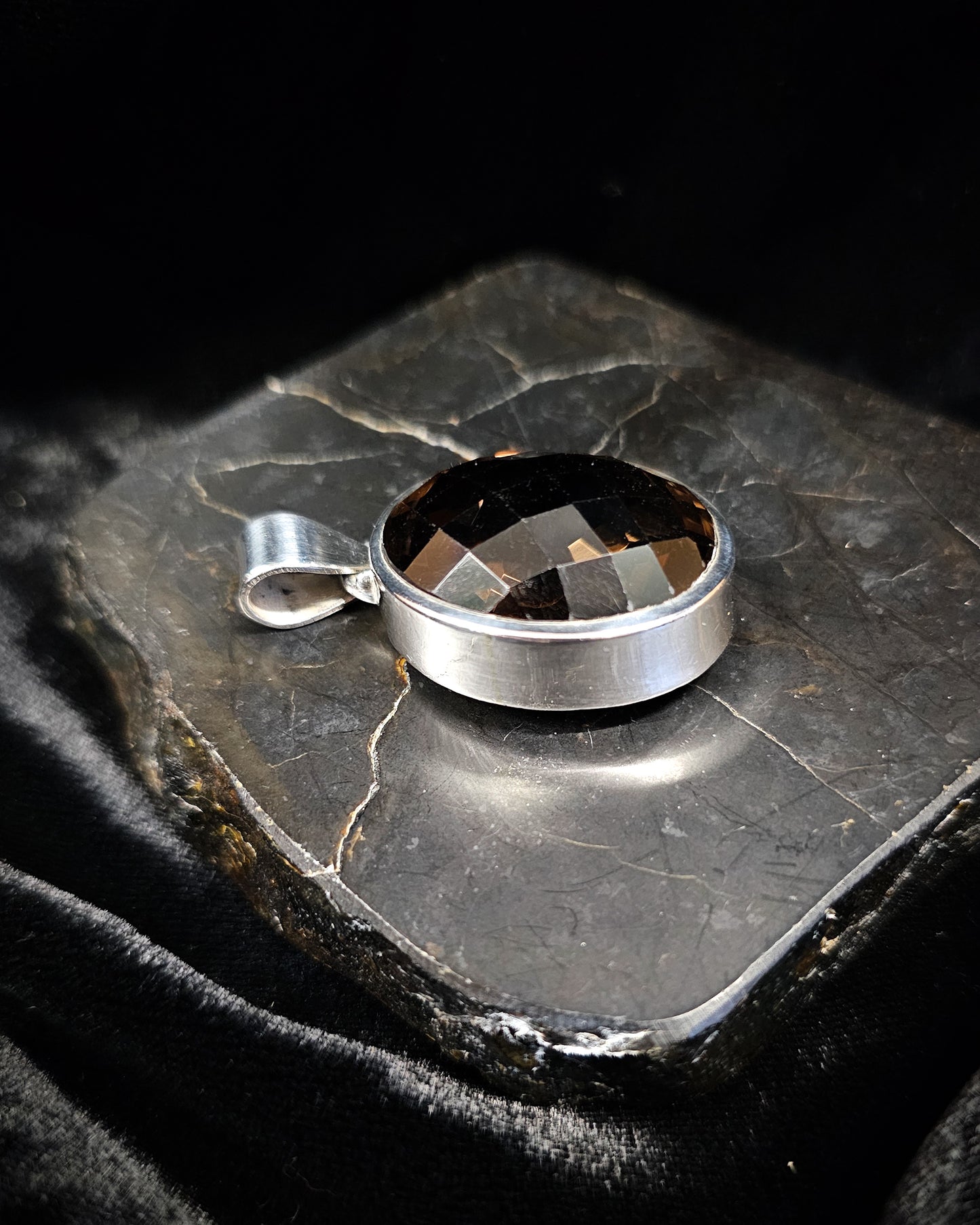 Large Oval Smoky Quartz Pendant