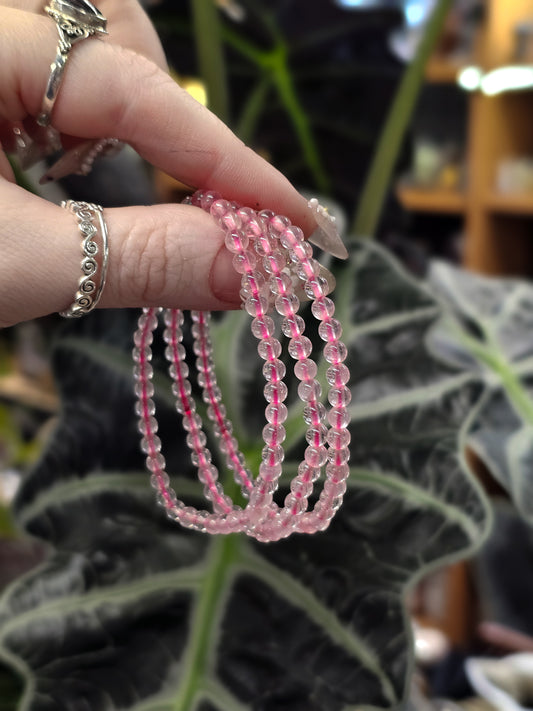 4mm Rose Quartz Bead Bracelet