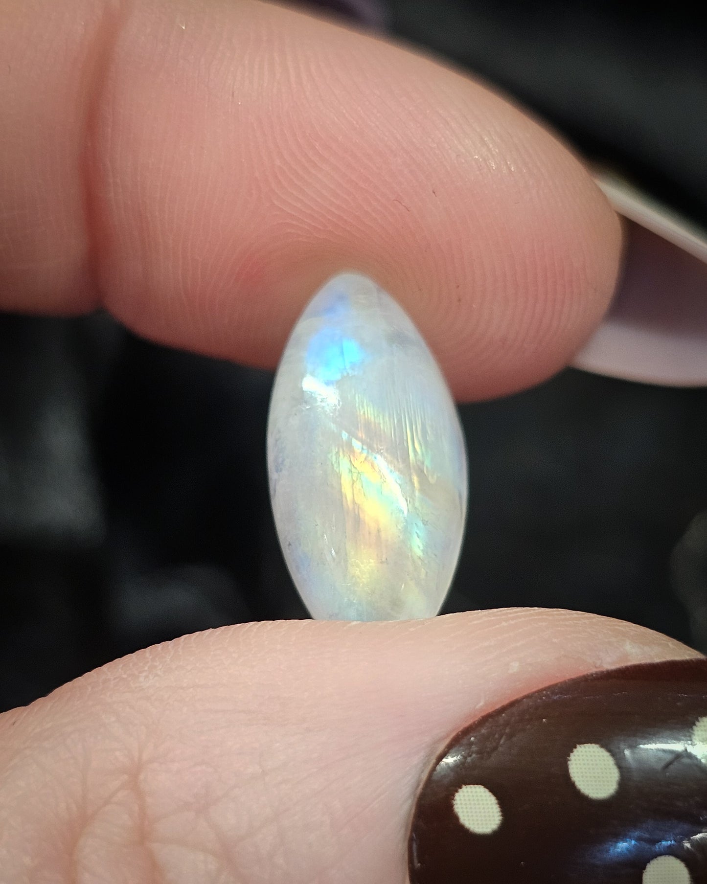 Rainbow Moonstone Cabochon 1.41g