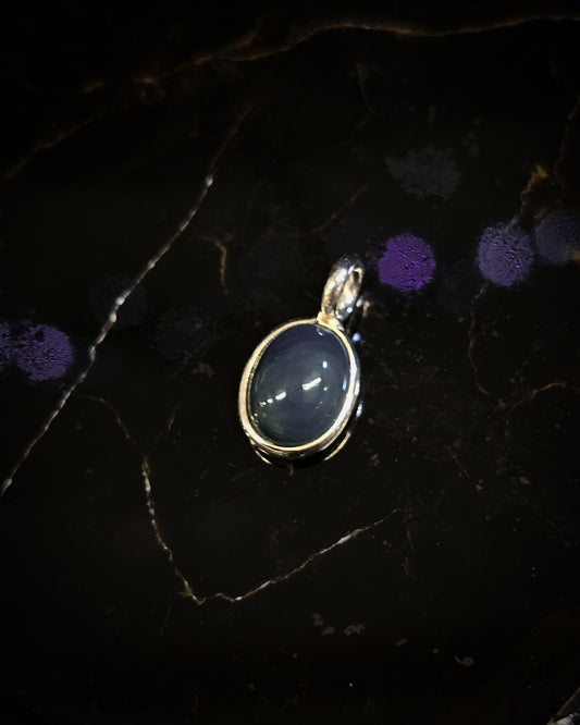 Small Oval Blue Opal Pendant