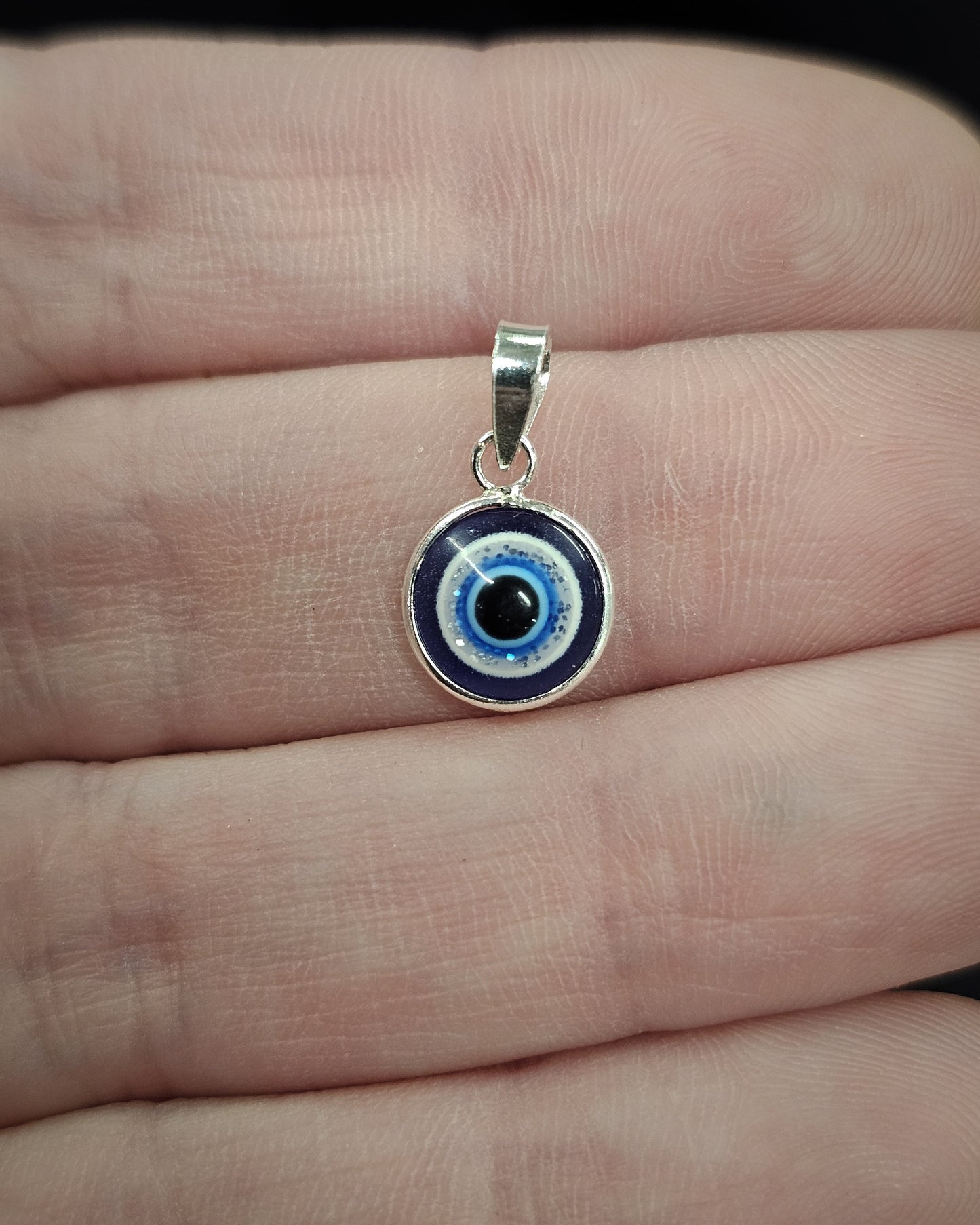 Small Round Evil Eye Pendant #1