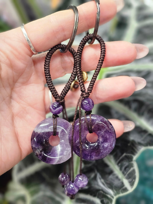 Amethyst Pi Stone Keyring