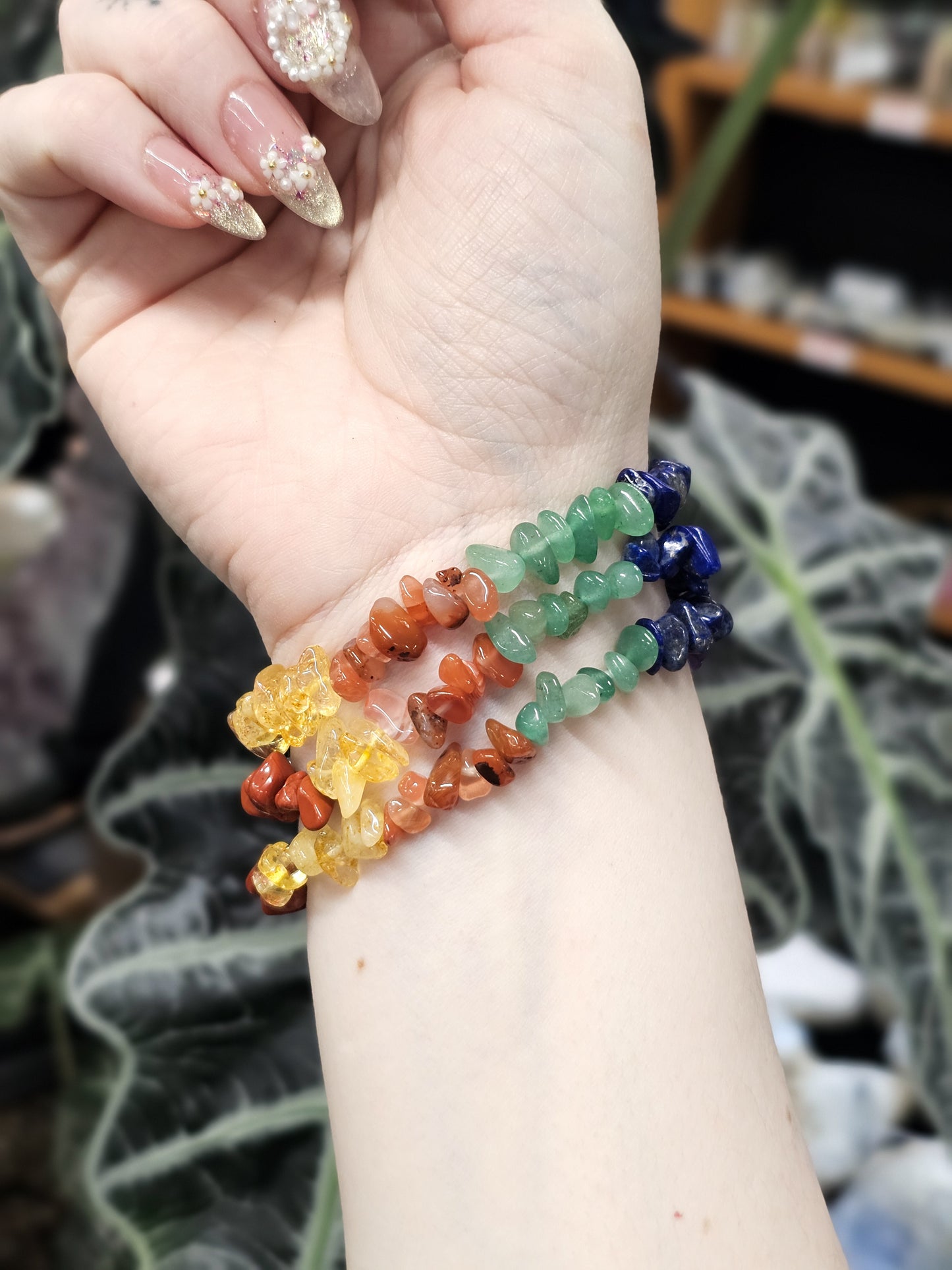 7 Chakra Chip Bracelet