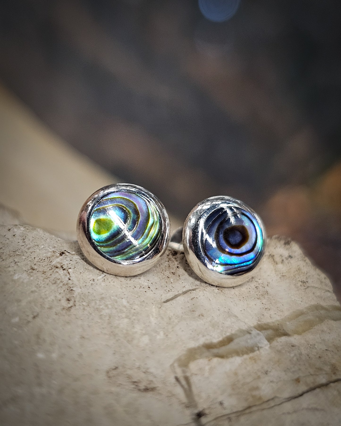 Round Paua Studs