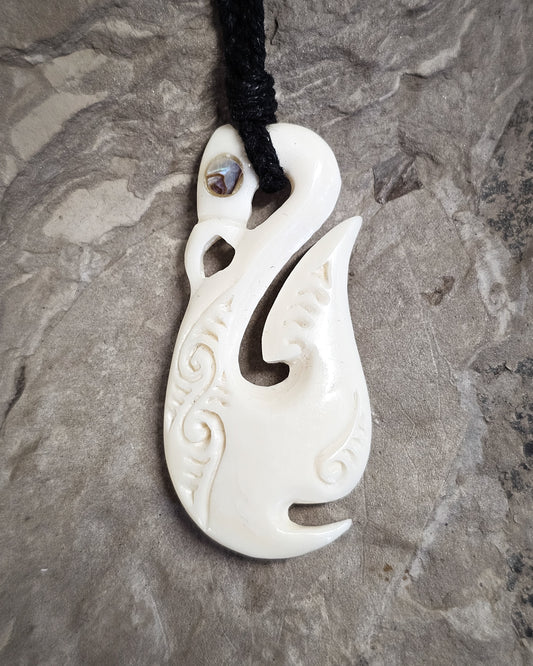 Manaia Matau Bone Carving