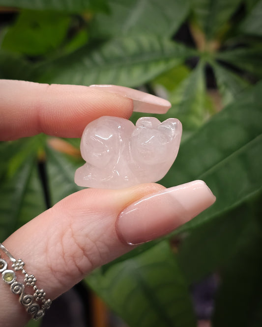 Rose Quartz Snail Carving