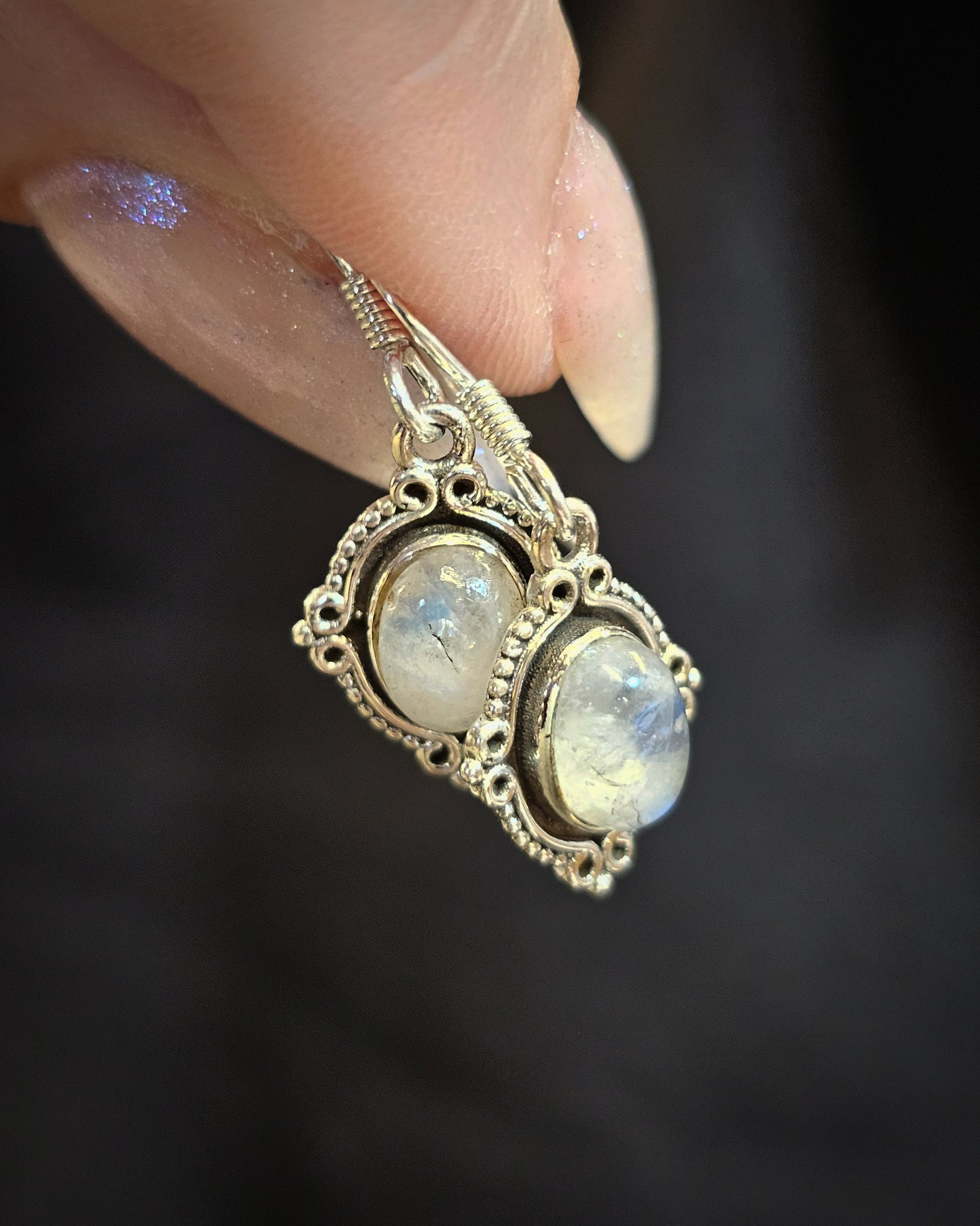 Rainbow Moonstone Earrings