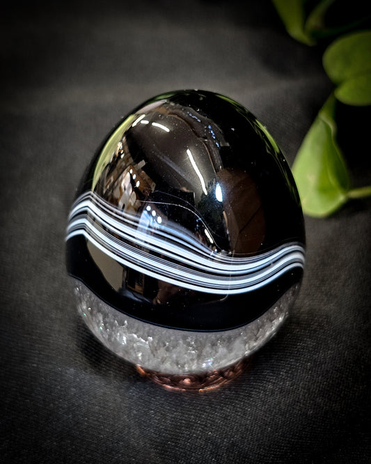 Black Banded Agate Egg #1