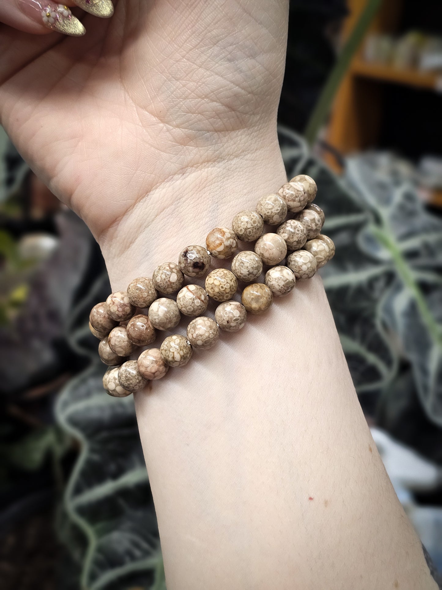 8mm Maifan Stone Bead Bracelet