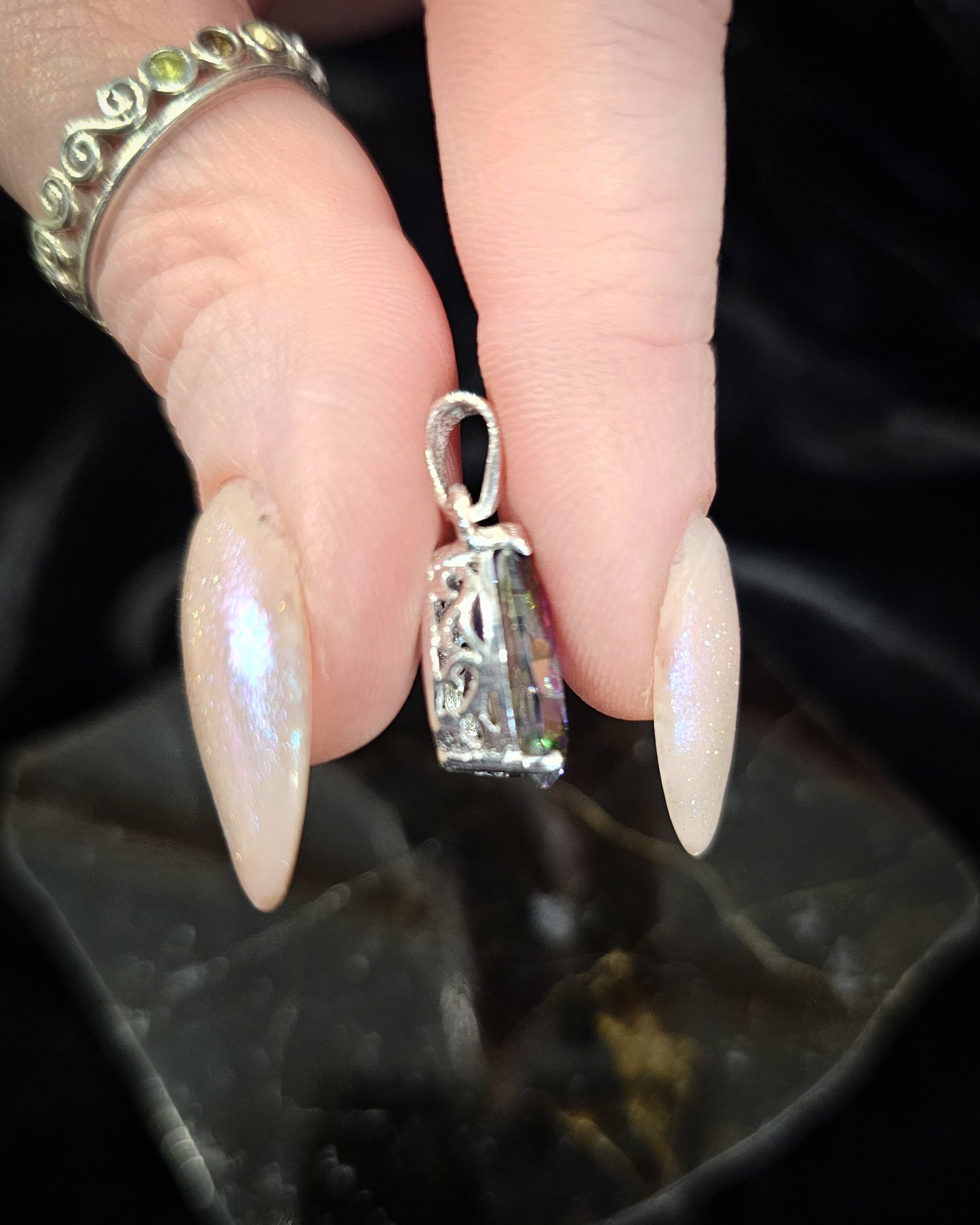 Mystic Topaz Teardrop Pendant