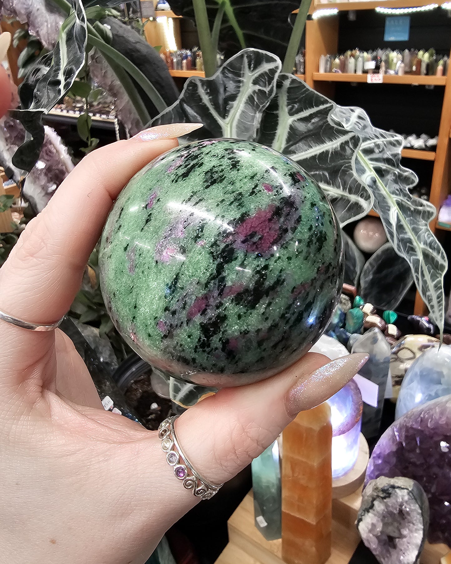 Ruby Zoisite Sphere