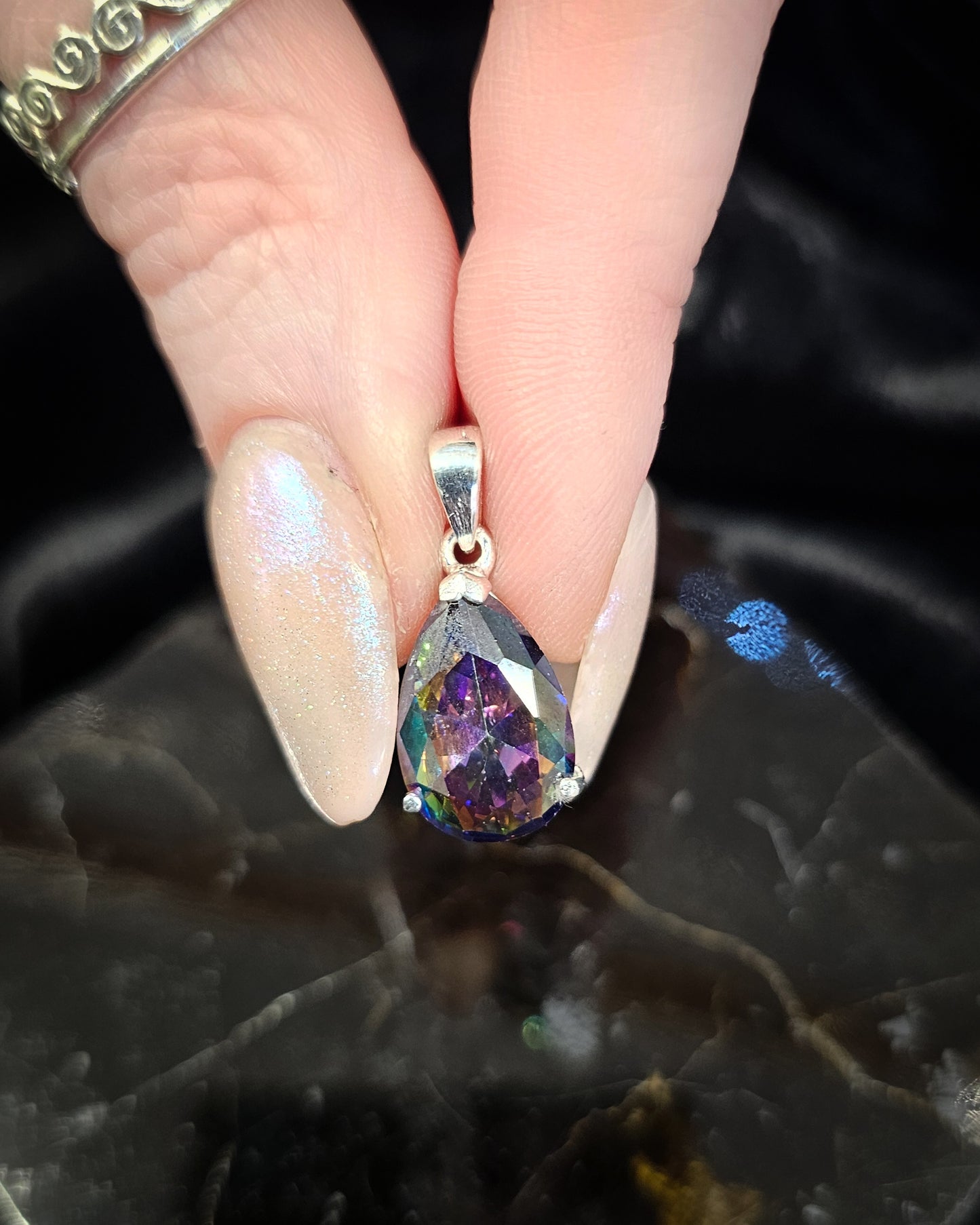 Mystic Topaz Teardrop Pendant