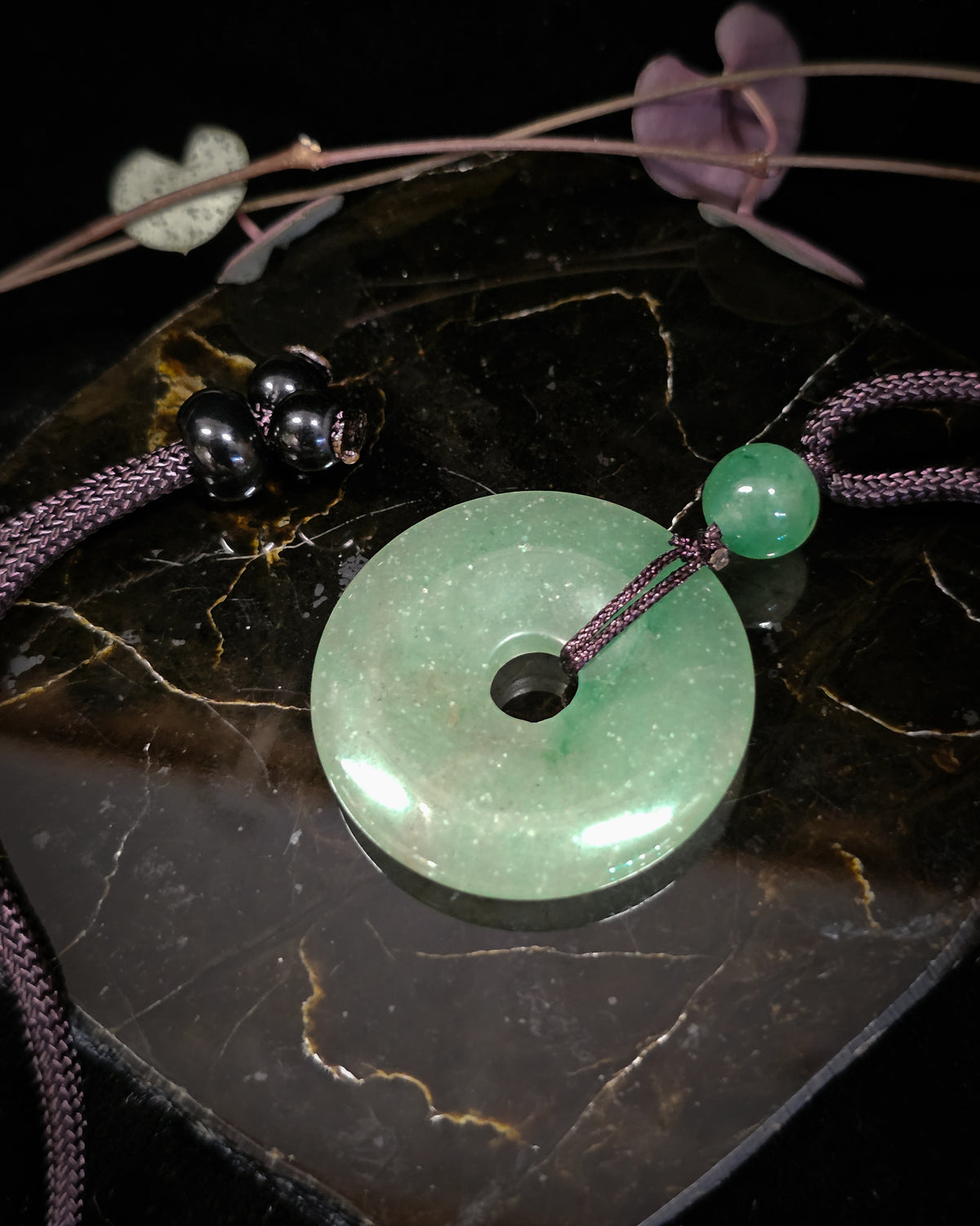 Green Aventurine Pi Stone Necklace