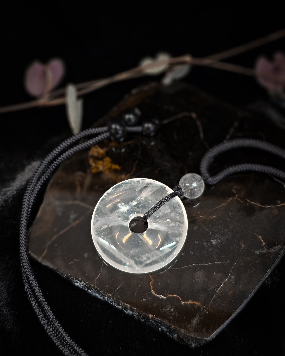 Clear Quartz Pi Stone Necklace